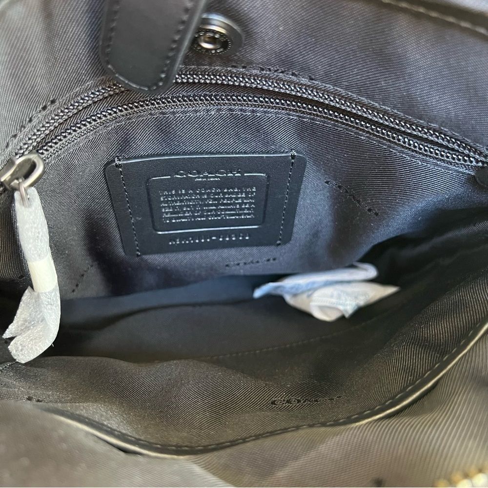 NWOT Coach Metropolitan Slim Messenger In Signature Canvas Charcoal Black 68368 - Picture 10 of 13
